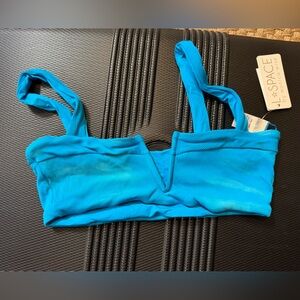 L*Space Turquoise Ribbed Bralette